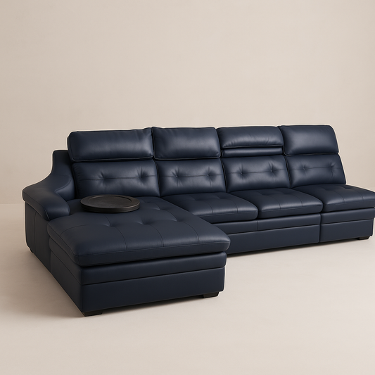 Nevy Blue Full Leather Couch