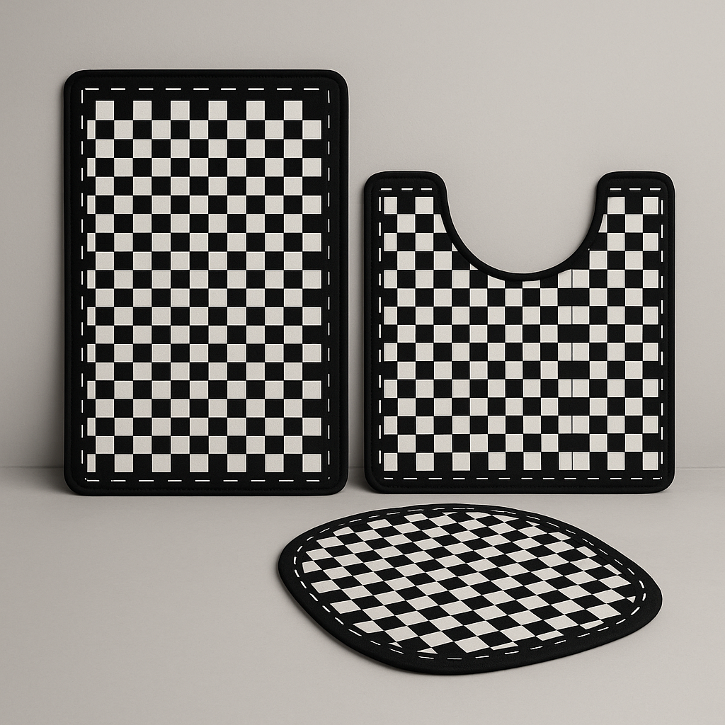 Black & White 3-Piece Mat Set