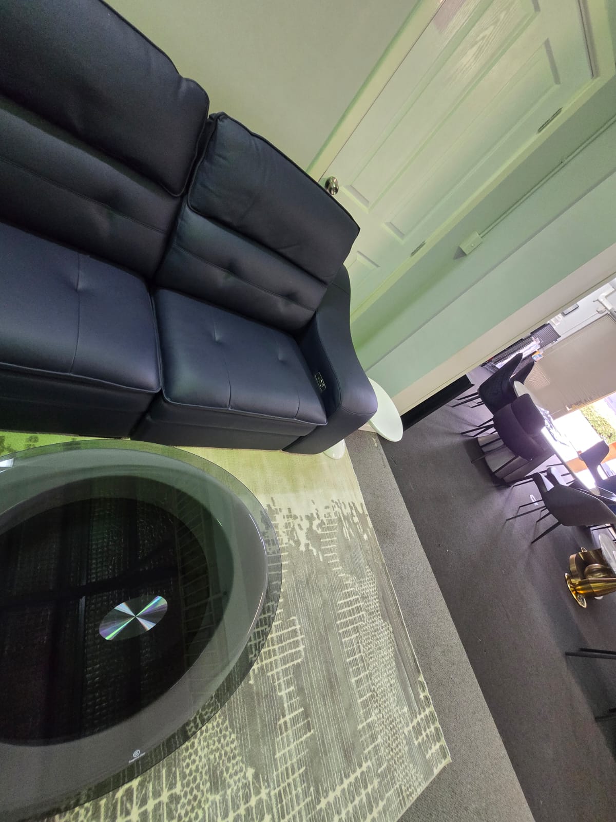 Nevy Blue Full Leather Couch