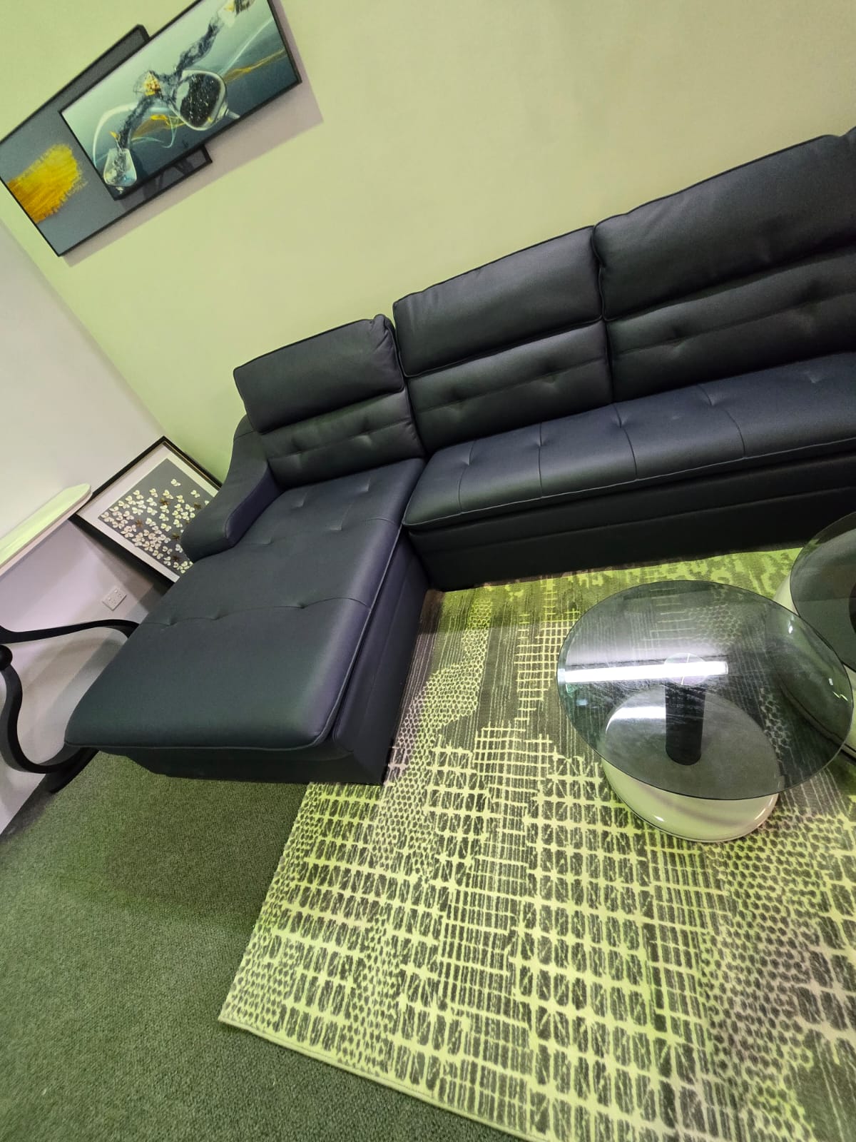 Nevy Blue Full Leather Couch
