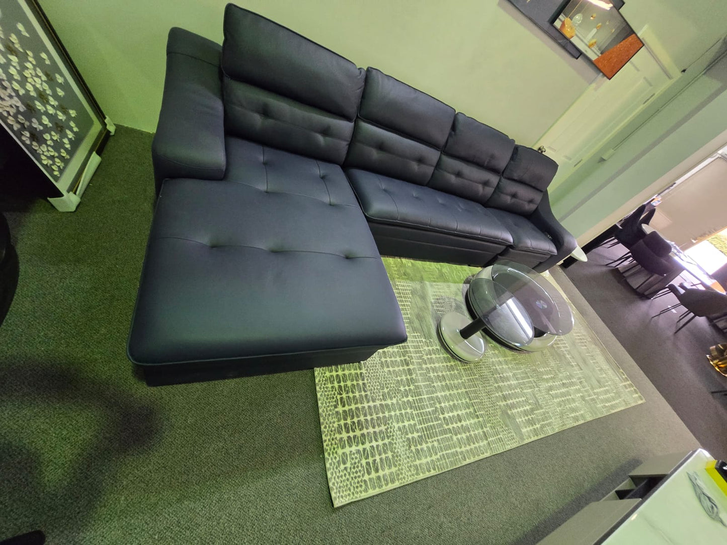 Nevy Blue Full Leather Couch